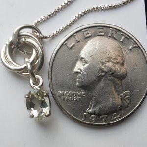 Sterling silver green amethyst trinity necklace